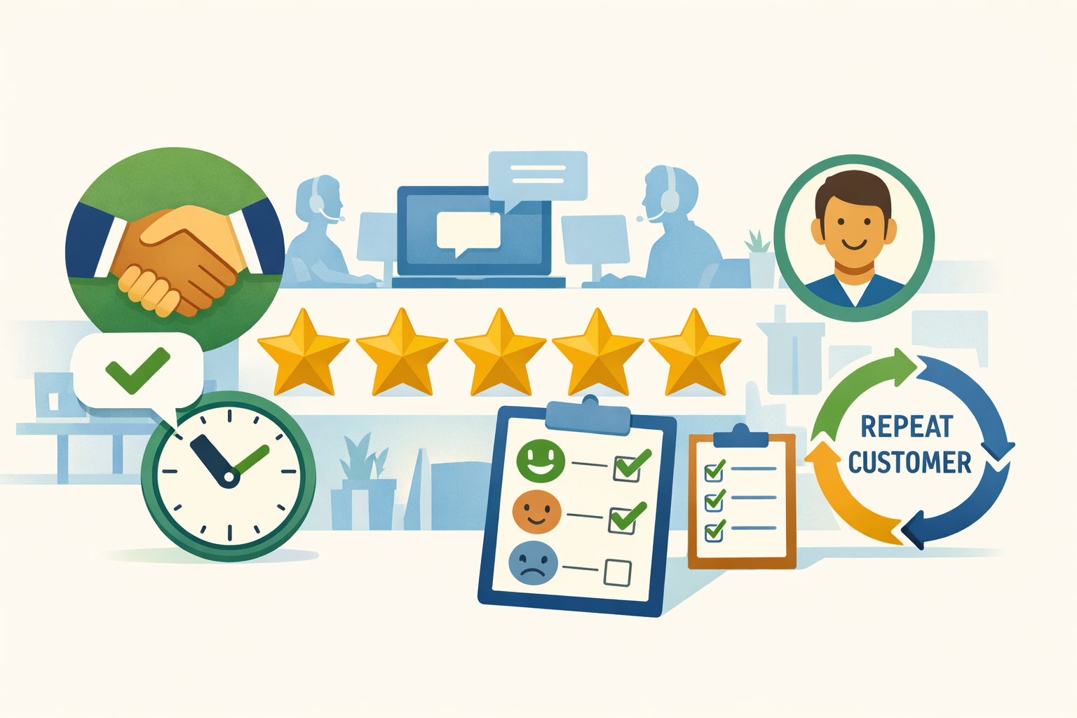 Professional customer service and client relationship management