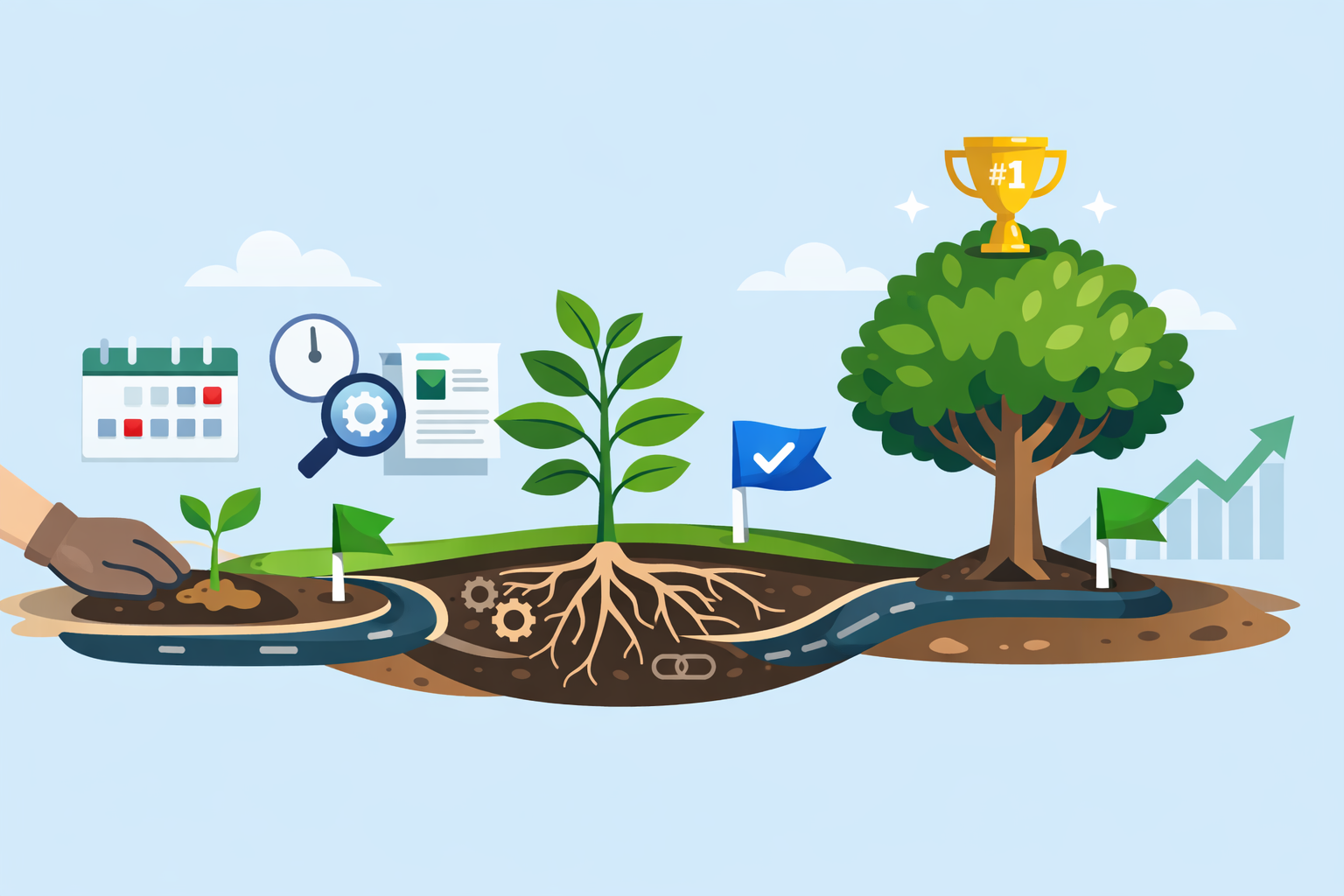 SEO timeline and behind the scenes process