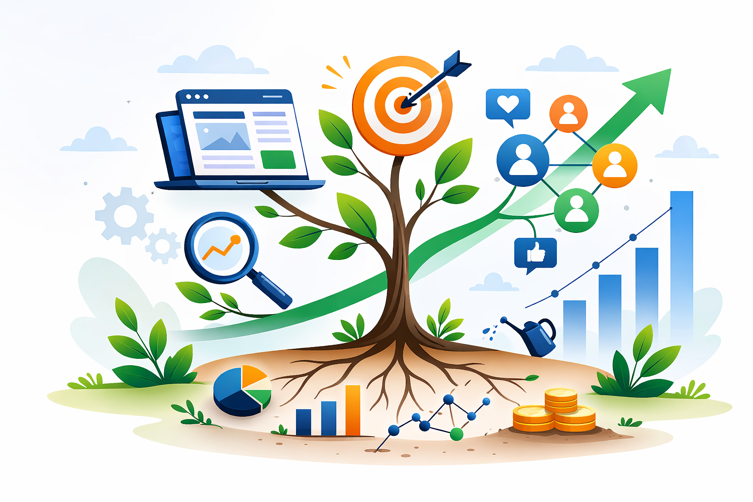 Business growth through integrated digital marketing channels