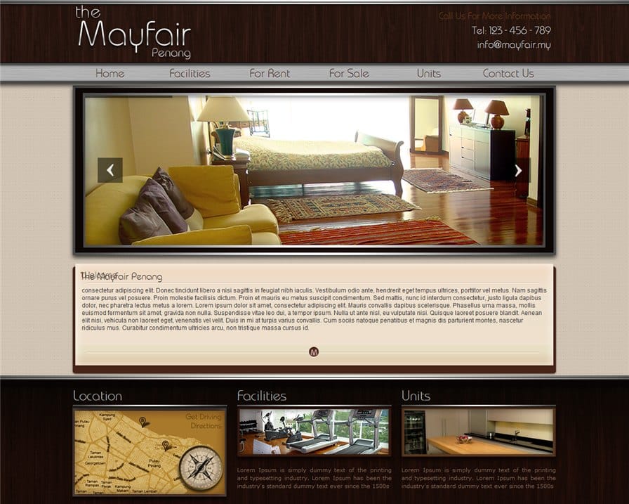 Mayfair website design sample