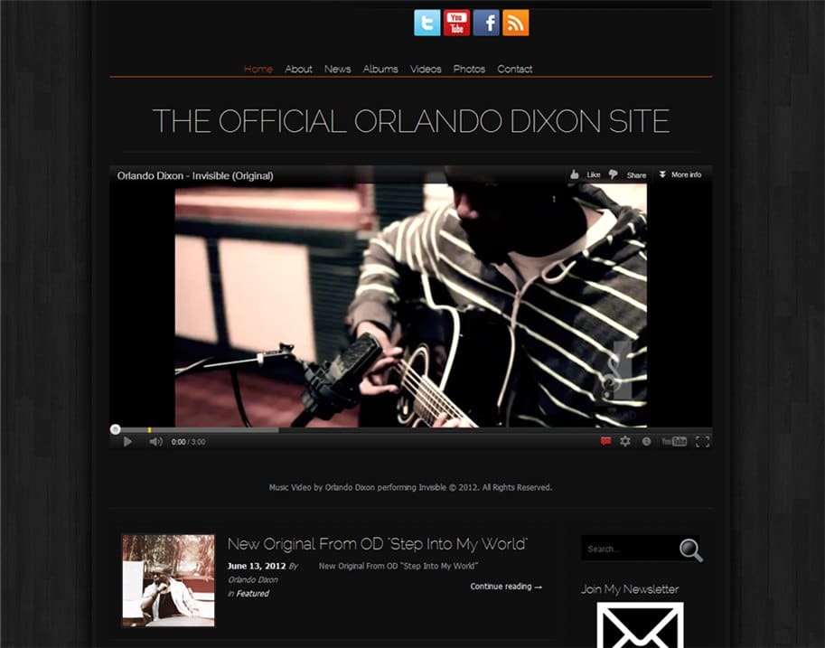 Orlando Dixon website design sample