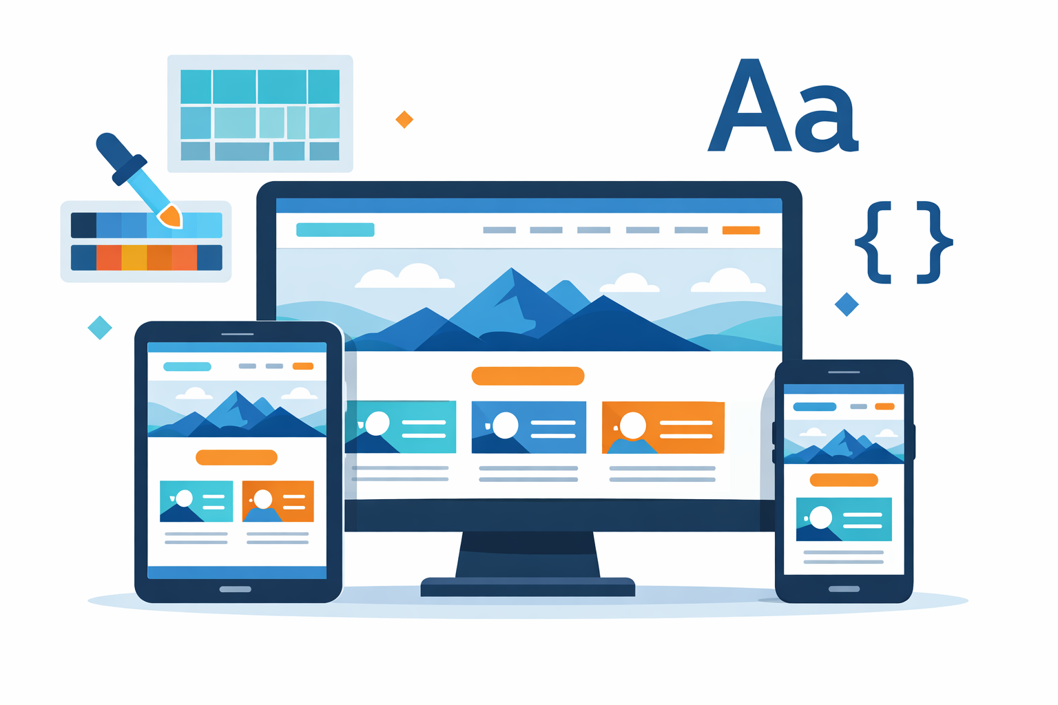 Professional responsive web design displayed on desktop, tablet, and mobile devices